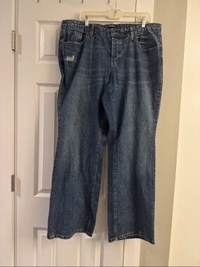 wild fable Dark Blue Low-Rise Wide-Leg Jeans